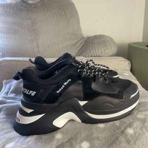 Naked Wolfe Track Double Black Low Top Sneakers Womens Size 10 / eu 40